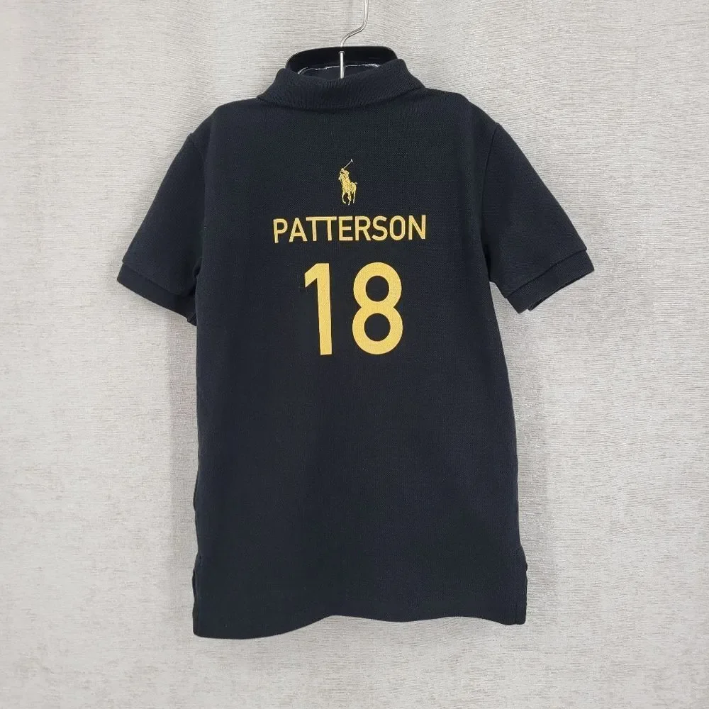 Polo Ralph Lauren Kids Black Polo Bear Rugby Player Polo Shirt